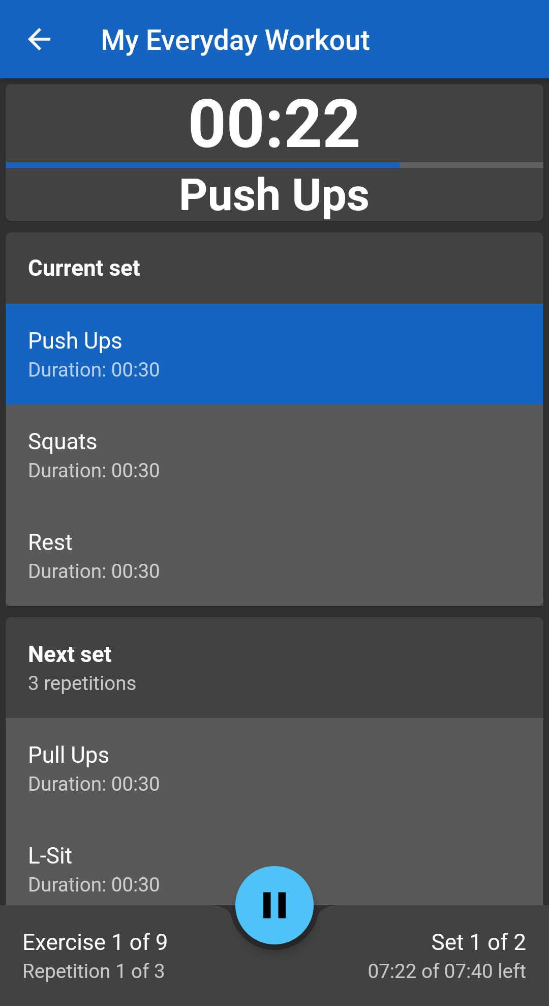 Screenshot of Just Another Workout Timer
