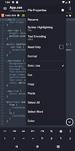 Screenshot of Acode editor - Android code editor
