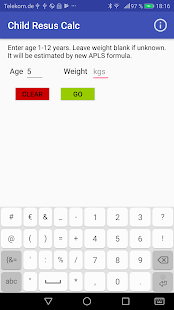 Screenshot of Child Resus Calc