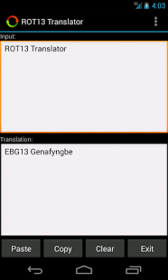 Screenshot of ROT13 Translator
