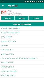 Screenshot of Android Permissions
