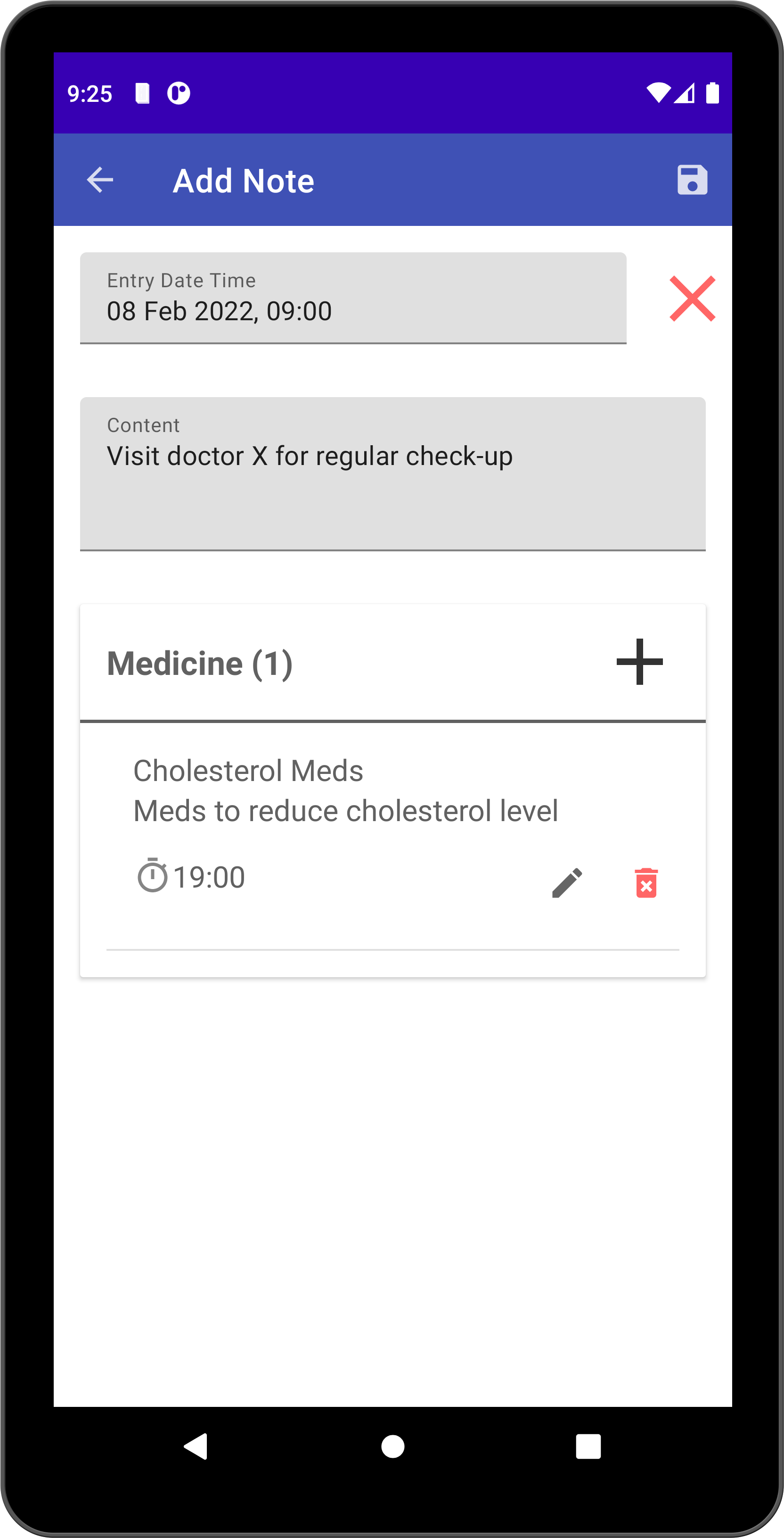 Screenshot of Medic Log