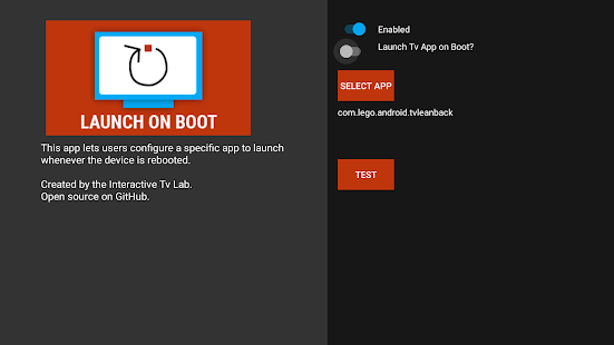 Screenshot of Launch on Boot