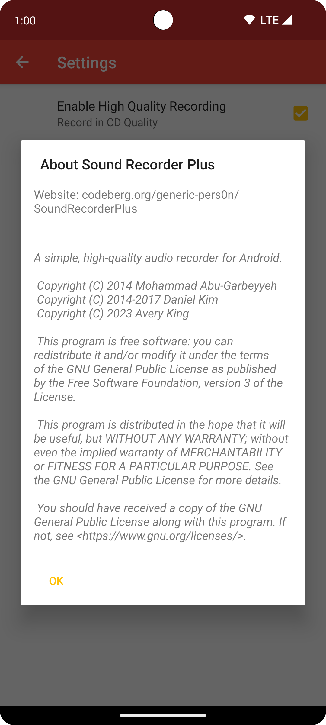 Screenshot of Sound Recorder Plus