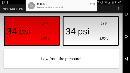 Screenshot of mTPMS