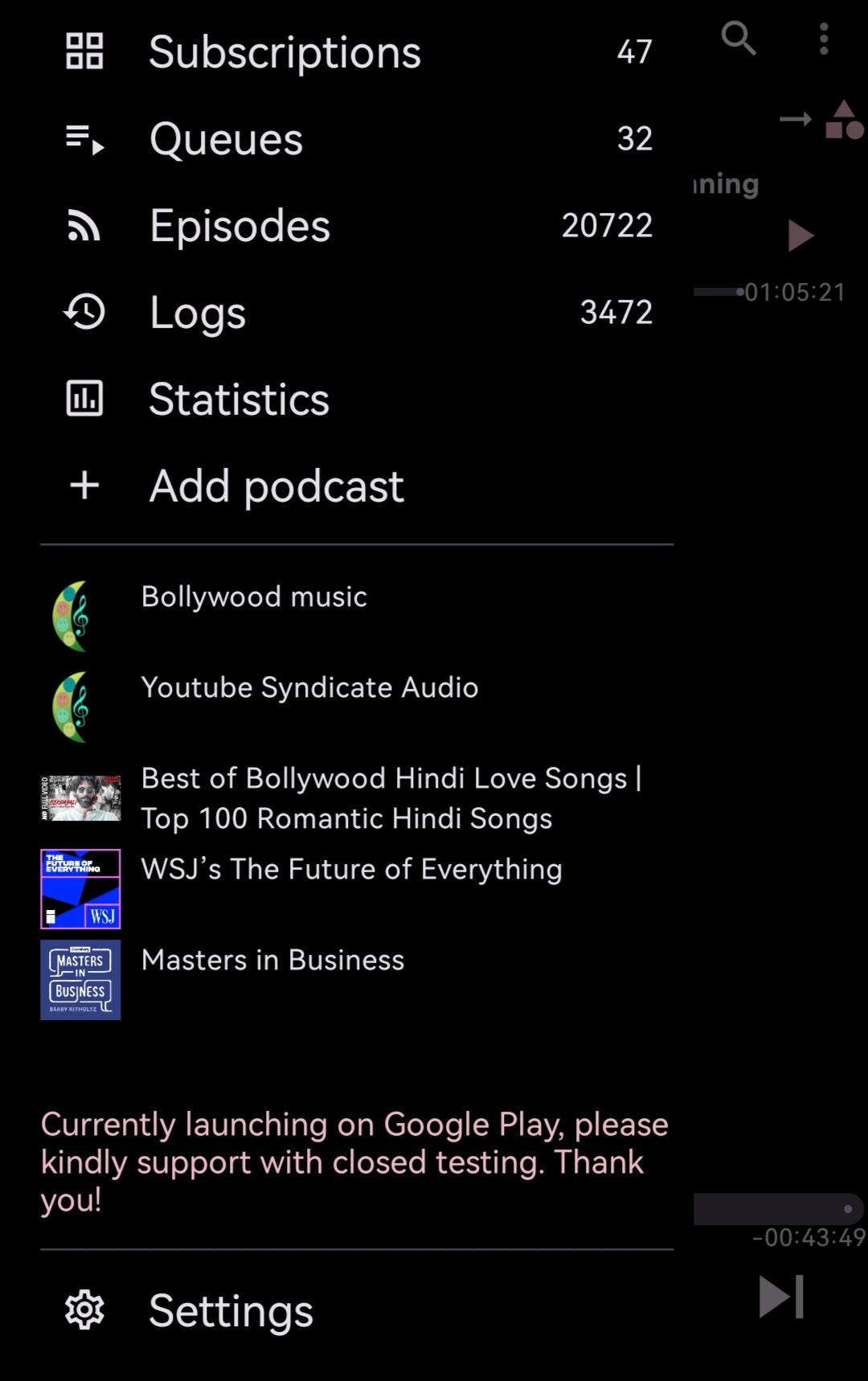 Screenshot of CloudSound - SoundCloud facilitator for Podcini.A