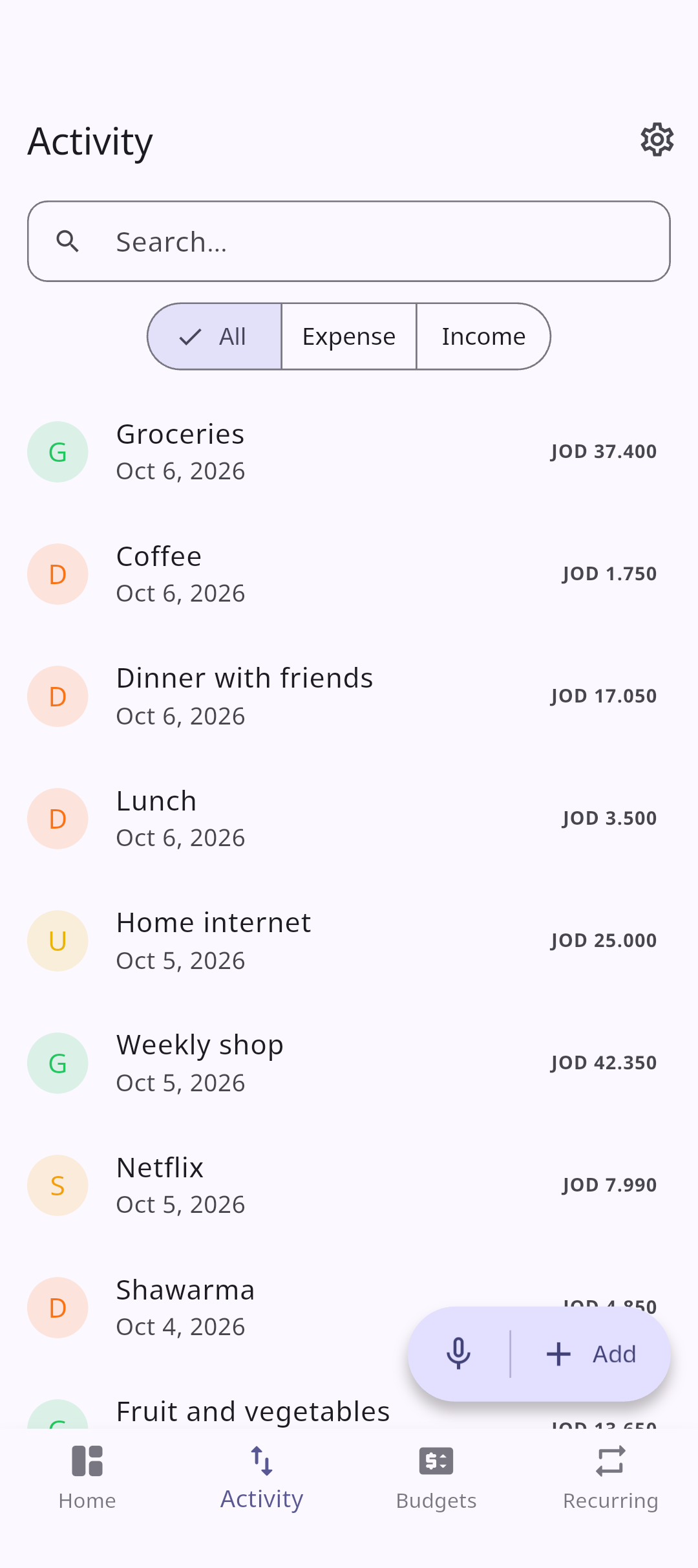 Screenshot of Pocket Sense