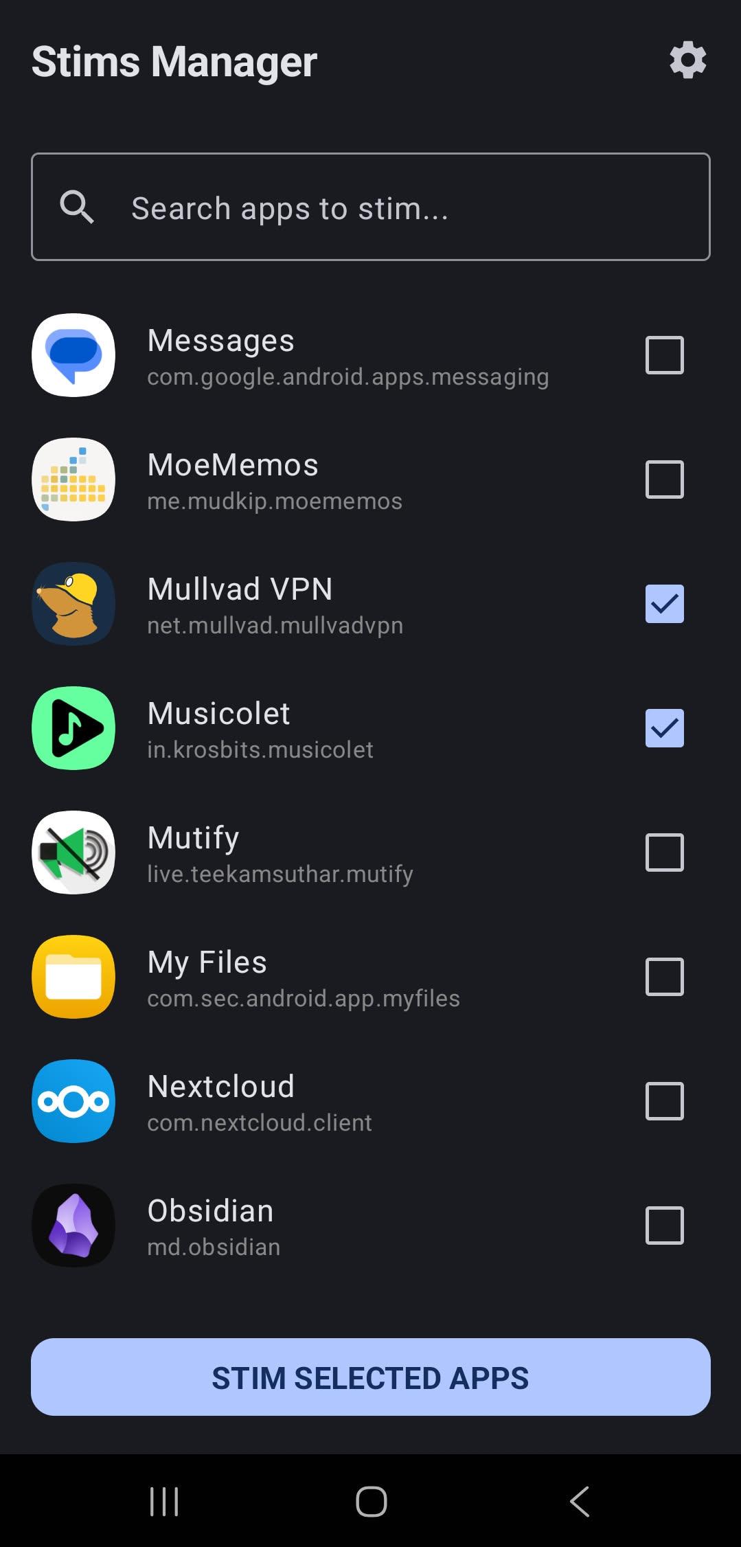 Screenshot of Stims