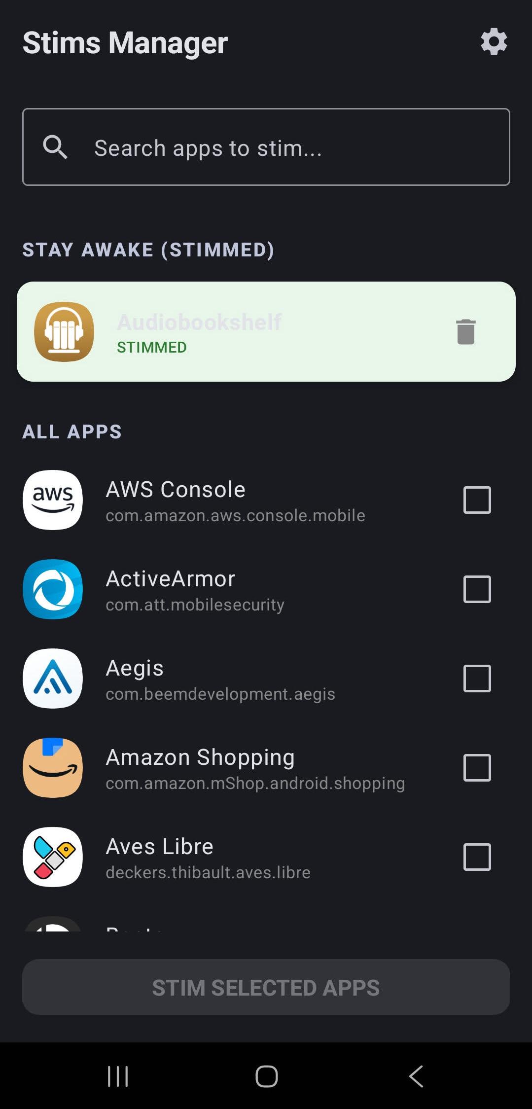 Screenshot of Stims