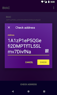 Screenshot of BitAC - Bitcoin Address Checker