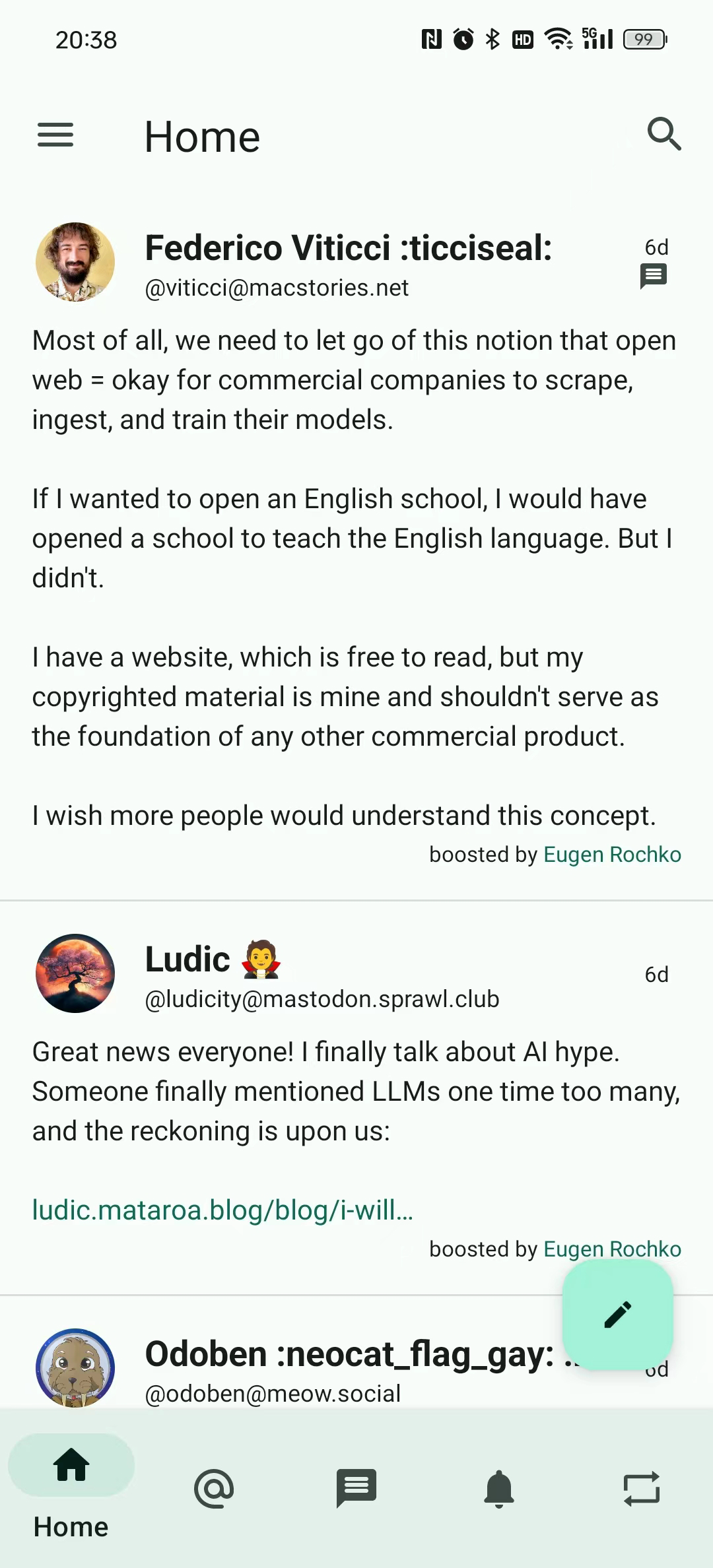 Screenshot of FocusMastodon