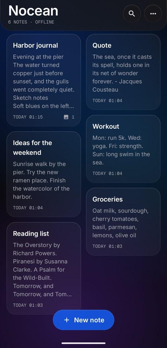 Screenshot of Nocean