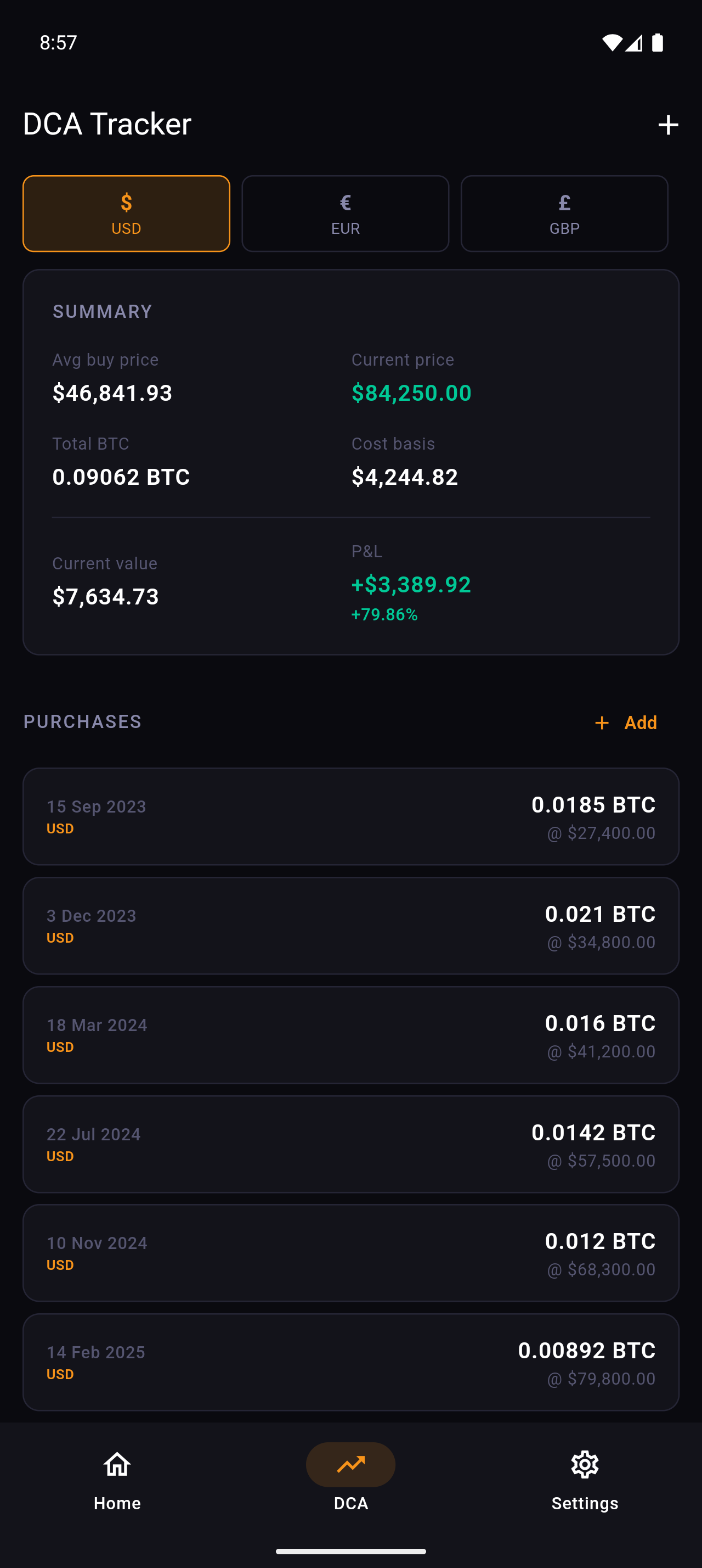Screenshot of Bag
