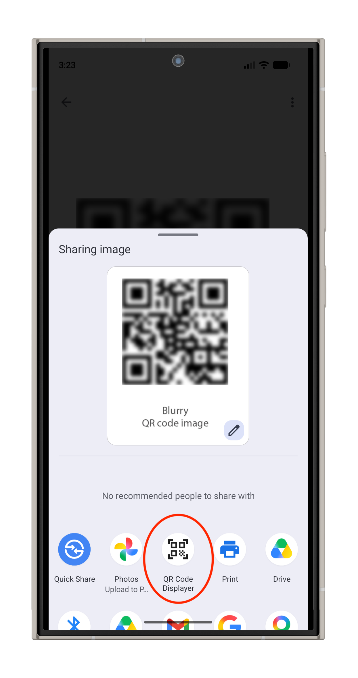 Screenshot of QR Code Displayer