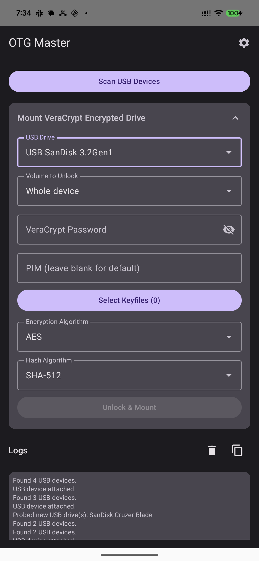 Screenshot of OTG Master