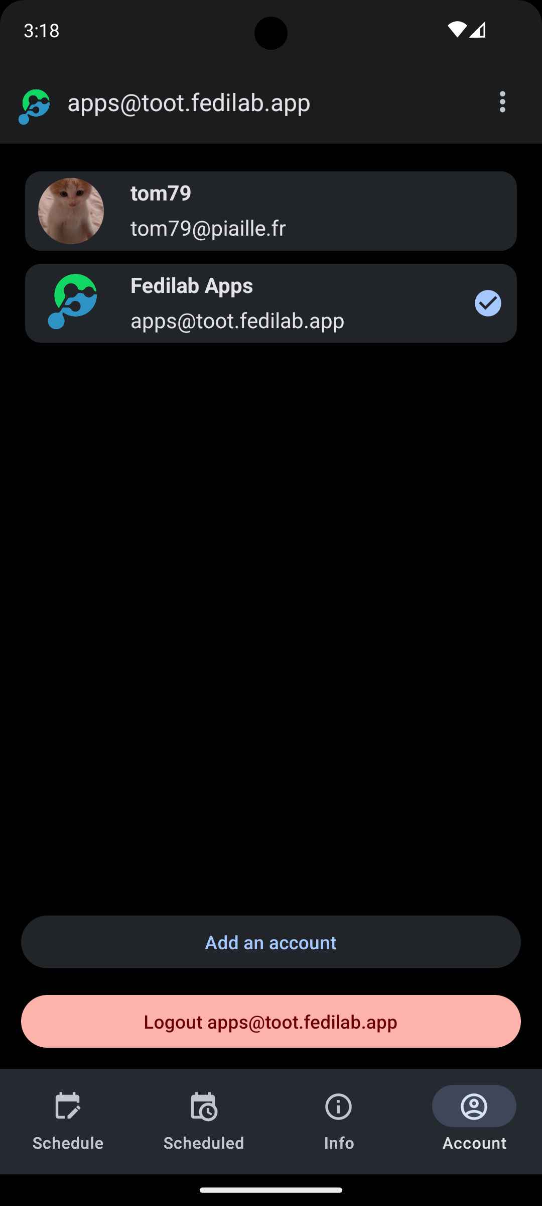 Screenshot of Fediplan