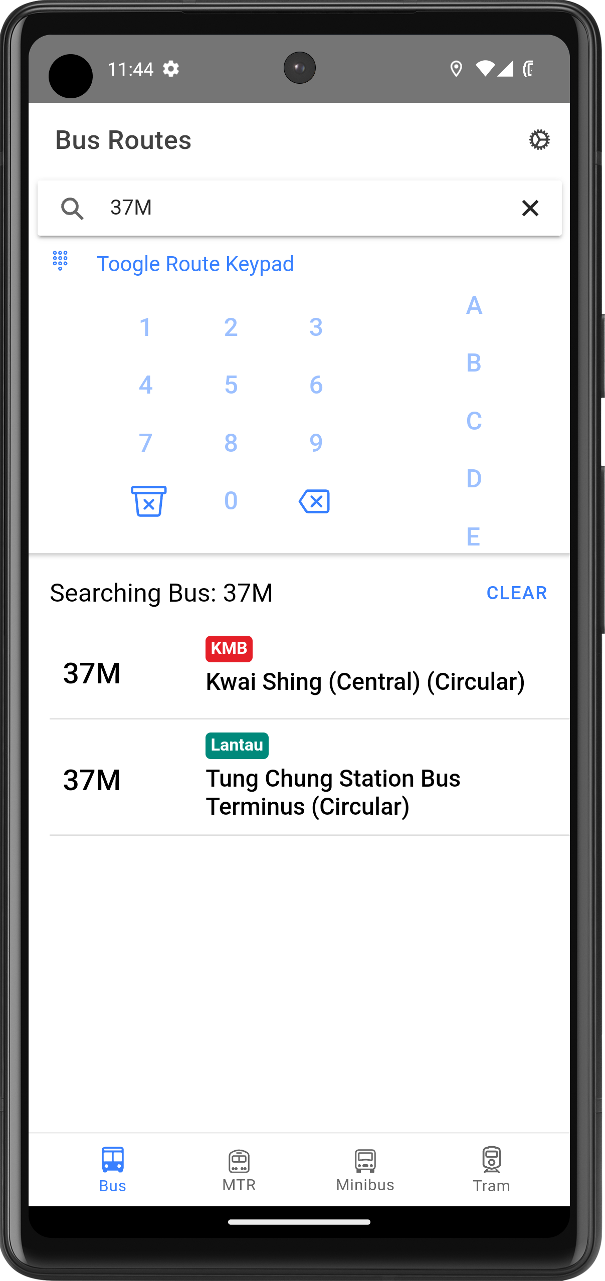 Screenshot of HK Transport