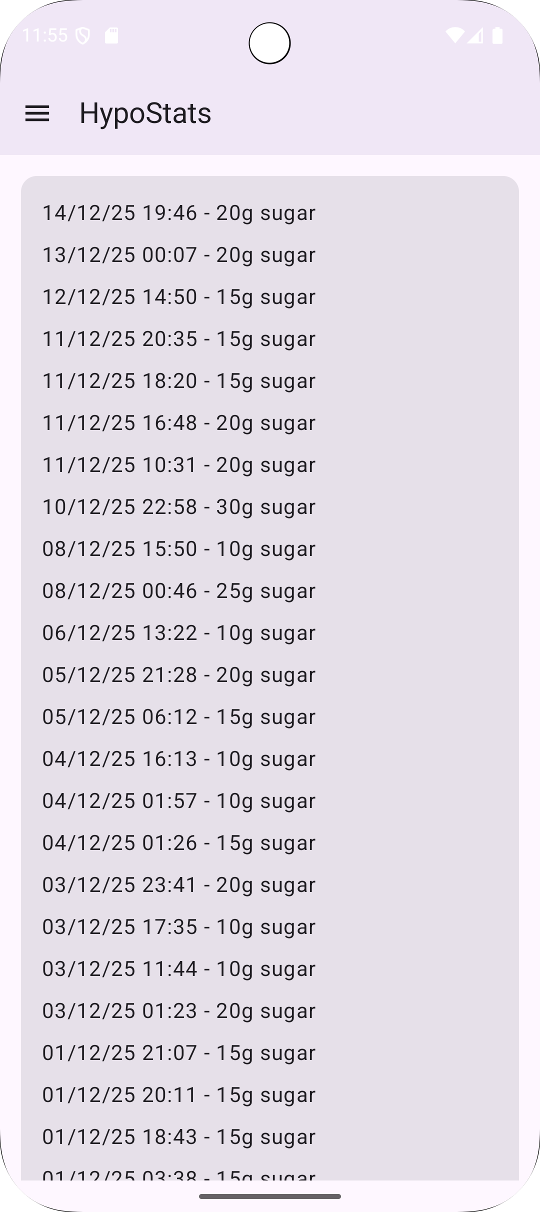 Screenshot of HypoStats: Log Your Hypos