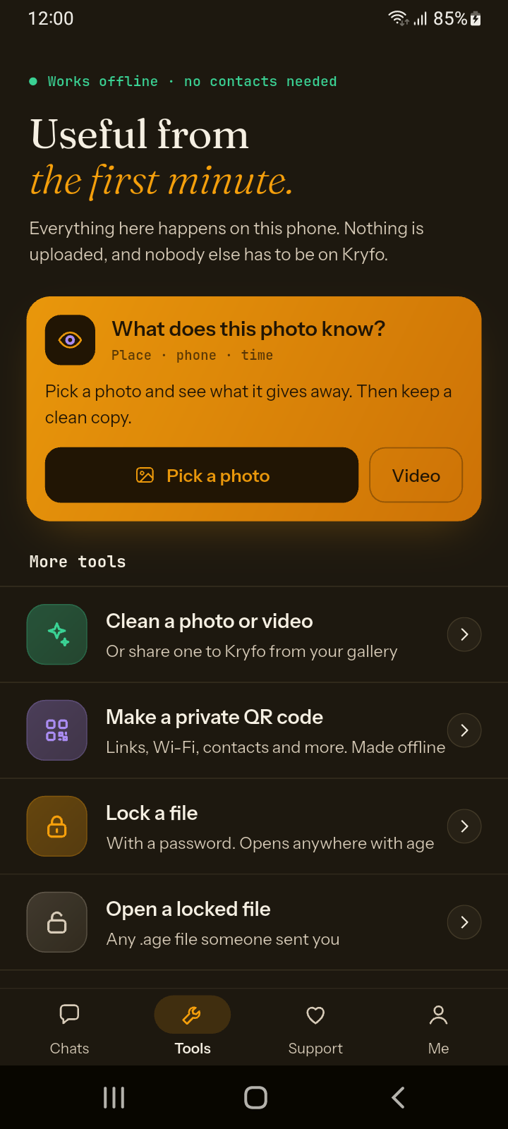 Screenshot of Kryfo