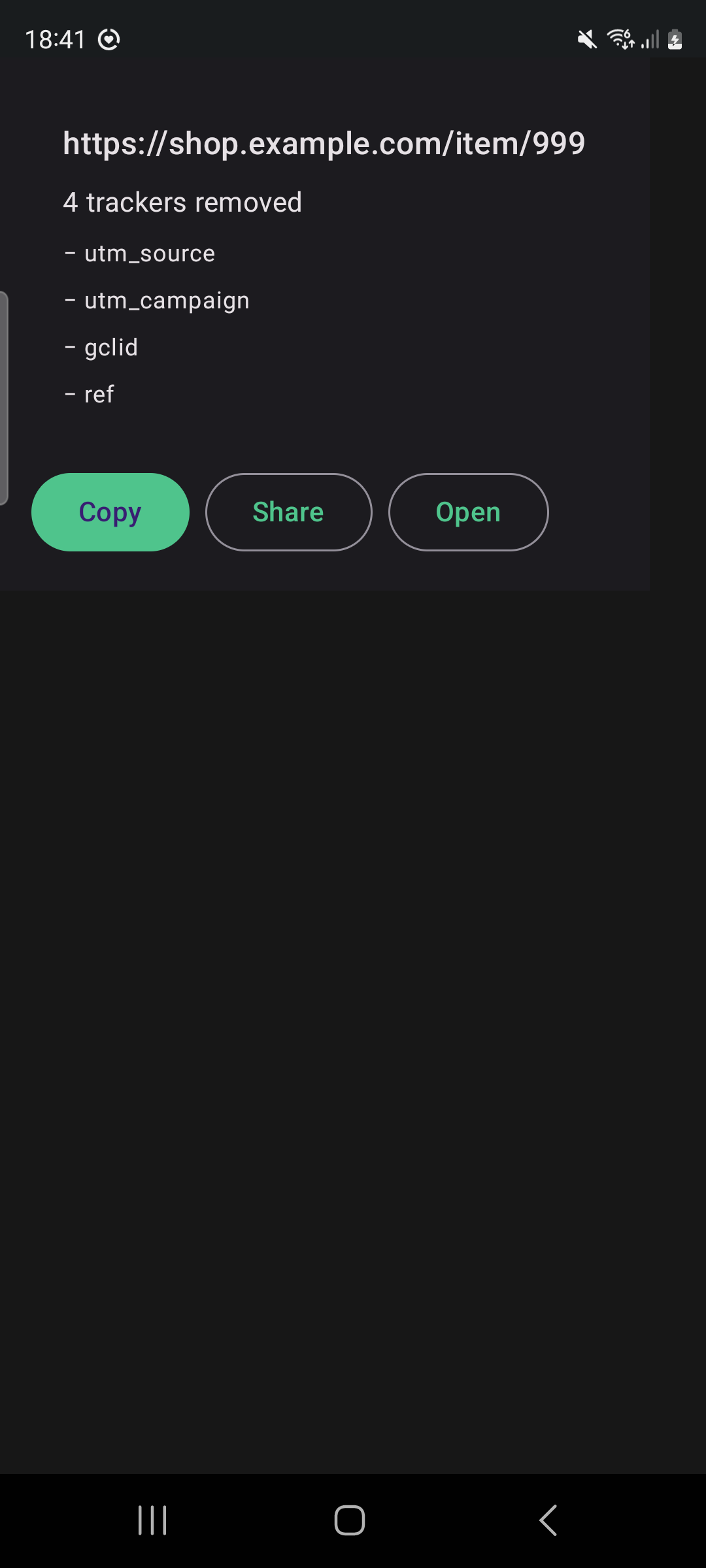 Screenshot of Link Clear