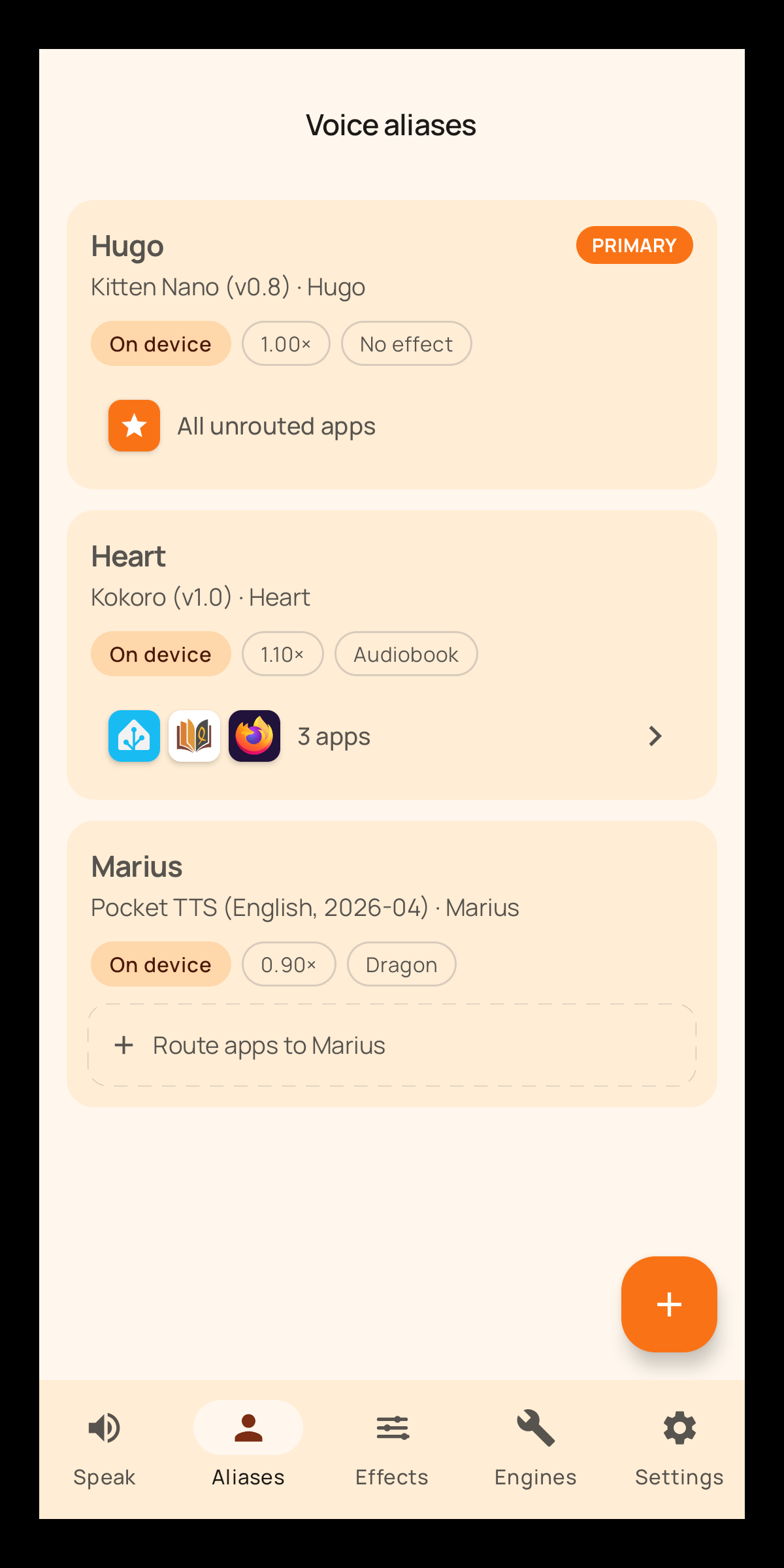 Screenshot of Marmalade TTS