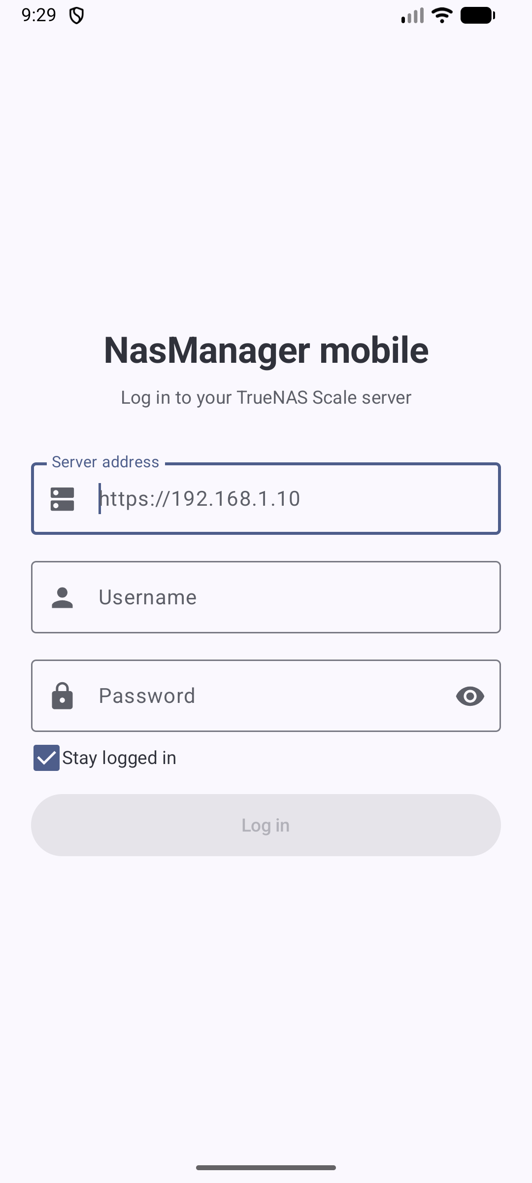 Screenshot of NasManager