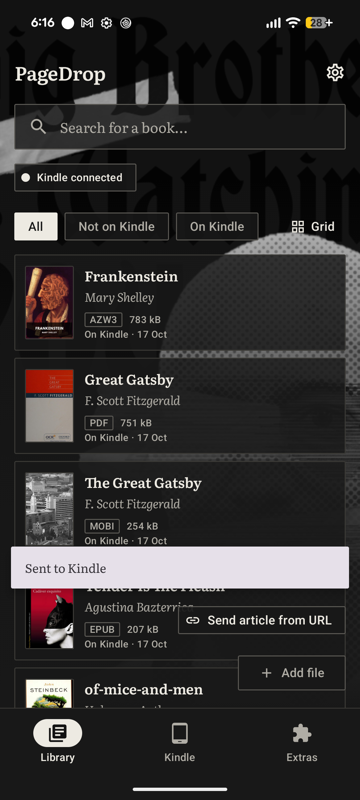Screenshot of PageDrop
