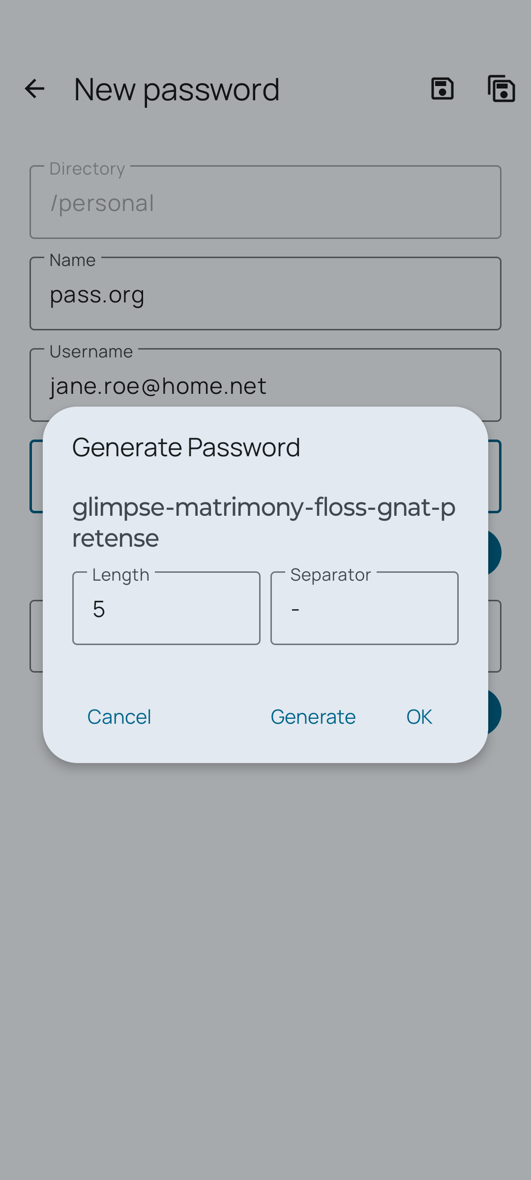 Screenshot of Password Store (Passkey Edition)