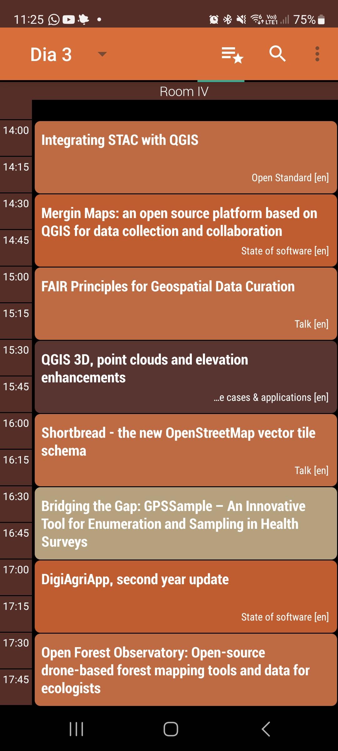 Screenshot of FOSS4G 2024 Schedule