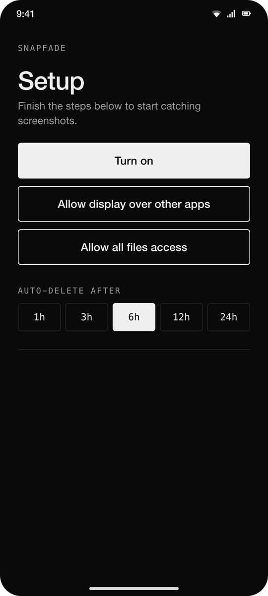Screenshot of SnapFade