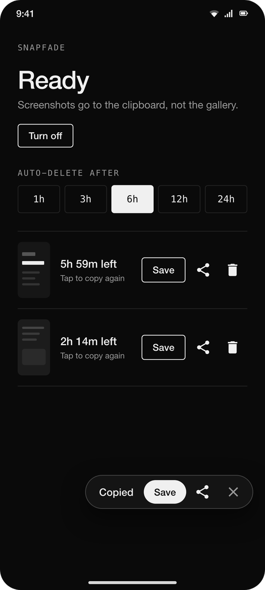 Screenshot of SnapFade