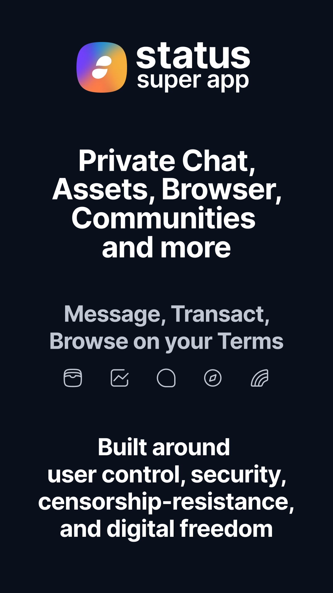 Screenshot of Status - Chat, Wallet, Browser