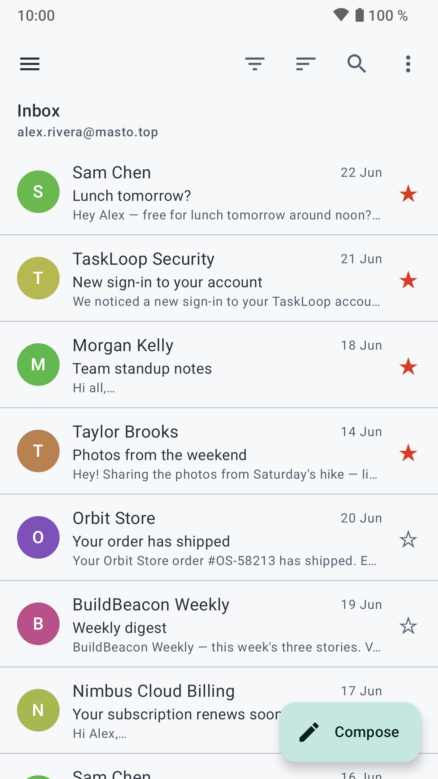 Screenshot of Sterna Mail