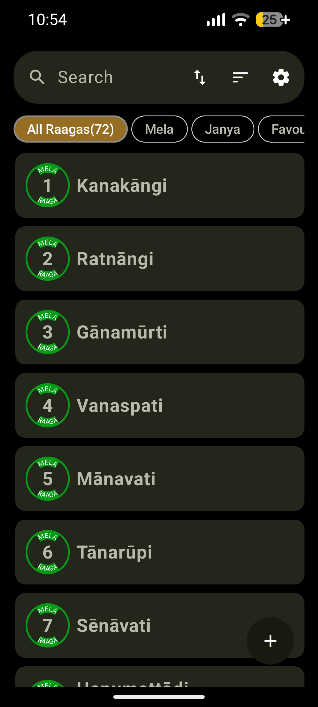 Screenshot of RaagaDB
