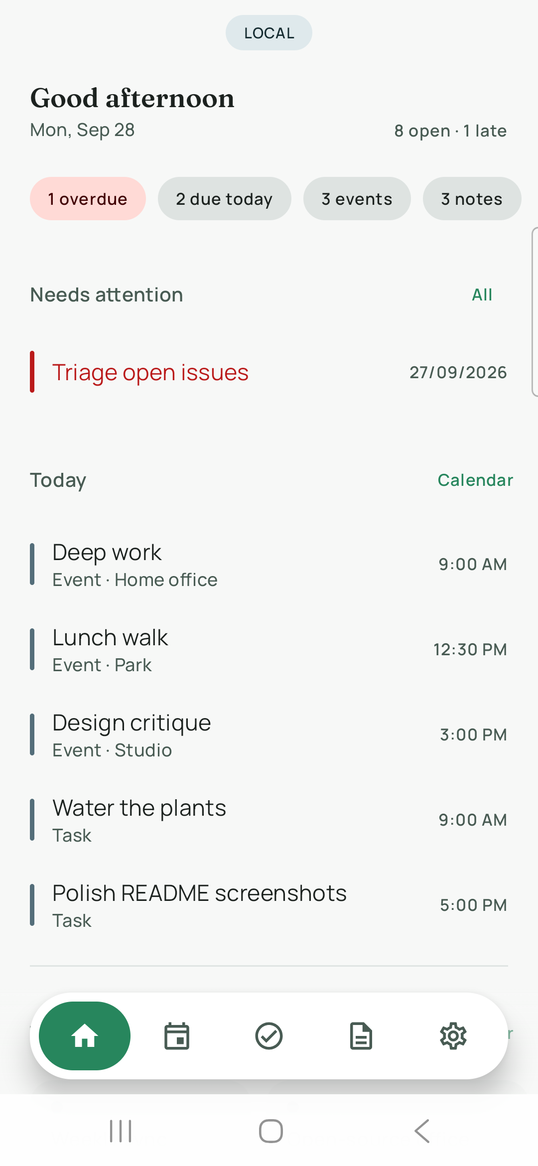 Screenshot of TaskDav