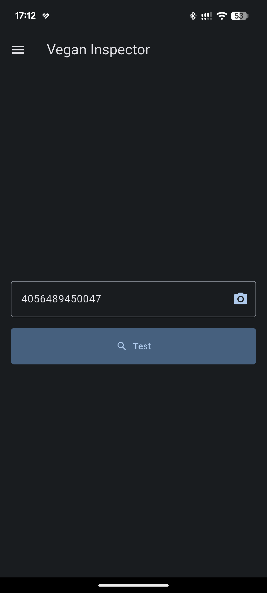 Screenshot of Vegan Inspector
