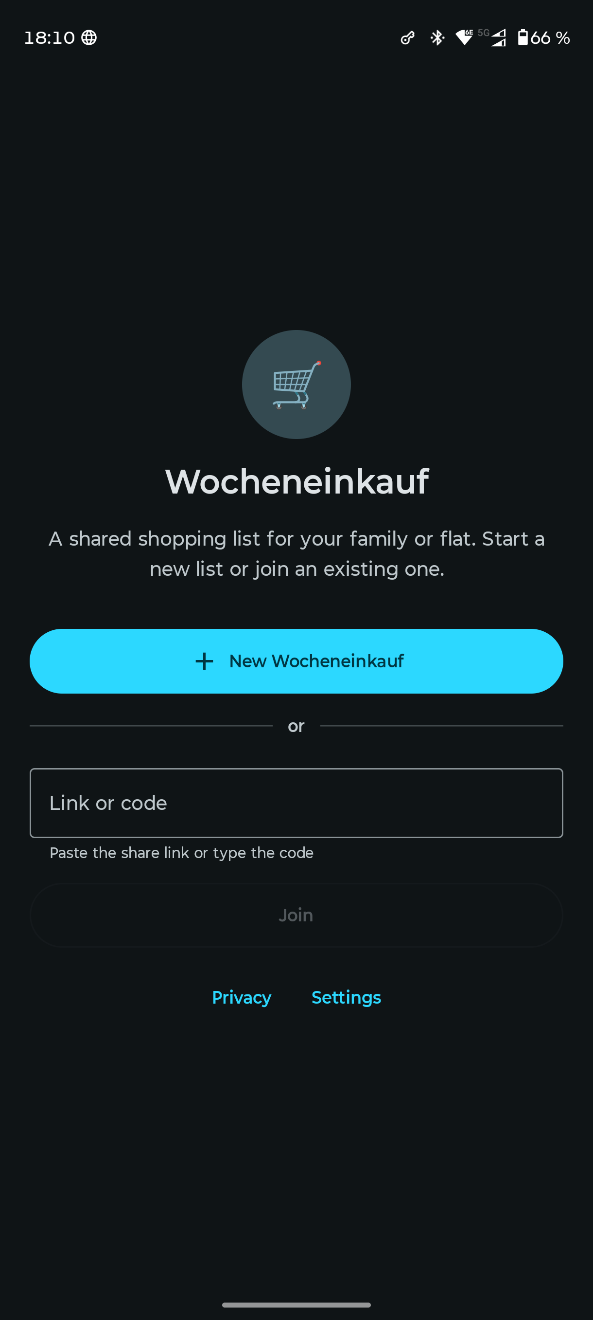 Screenshot of Wocheneinkauf
