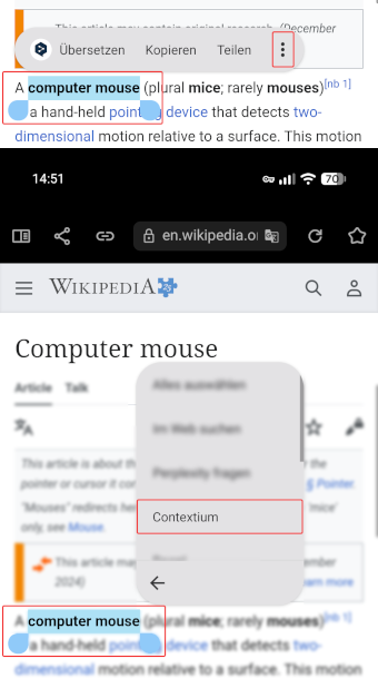 Screenshot of Contextium