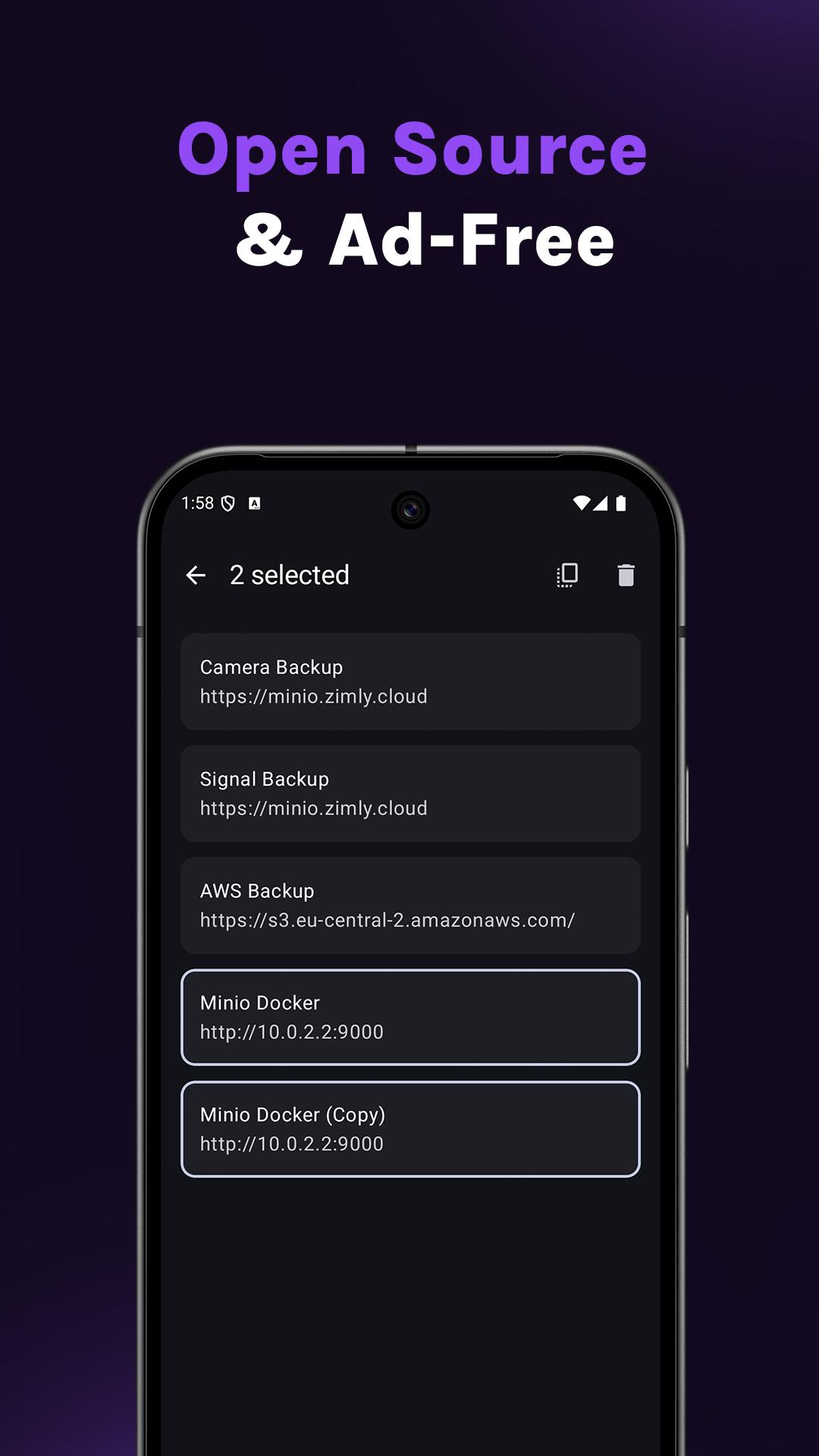 Screenshot of Zimly S3 Backup