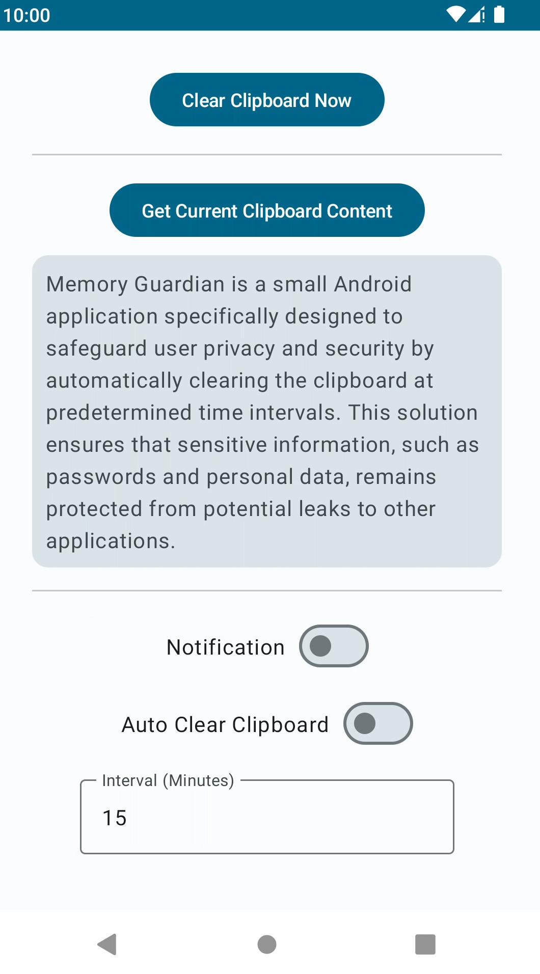 Screenshot of MemoryGuardian