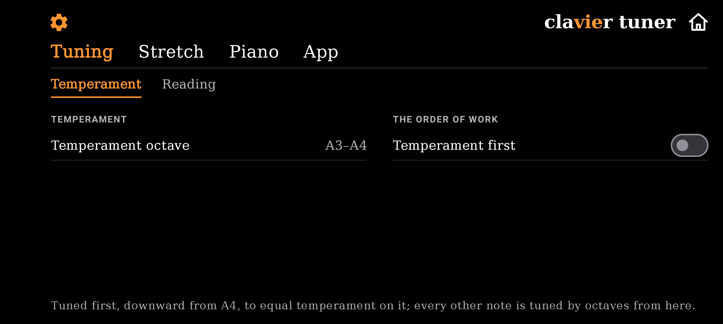 Screenshot of Clavier Tuner