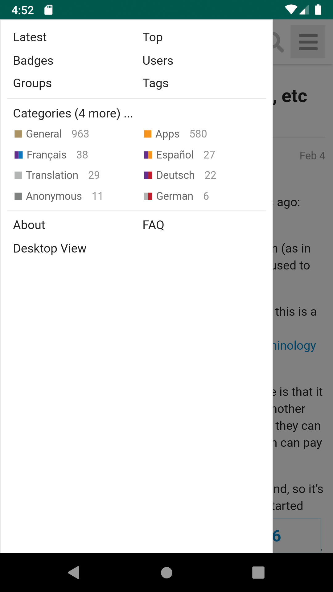 Screenshot of F-Droid Forum