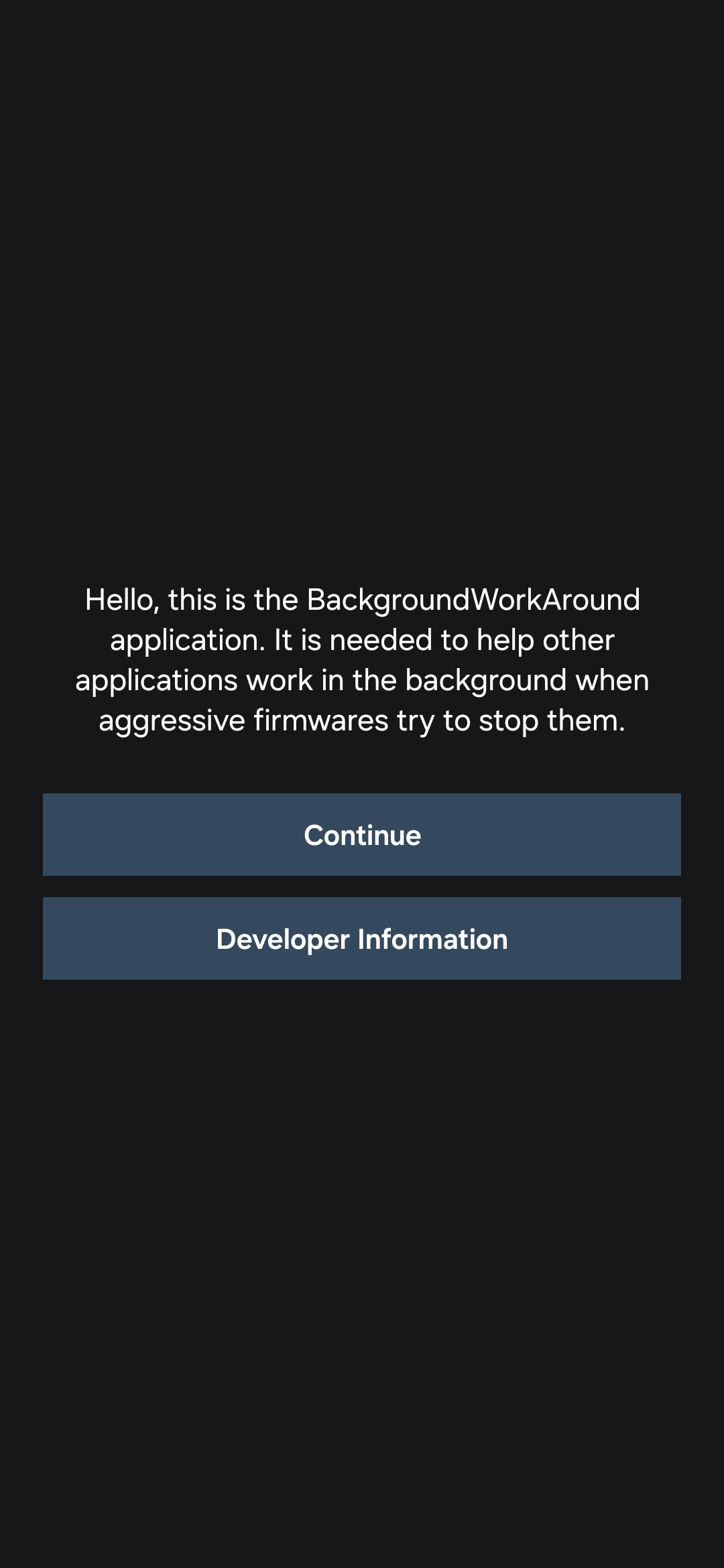 Screenshot of BackgroundWorkAround