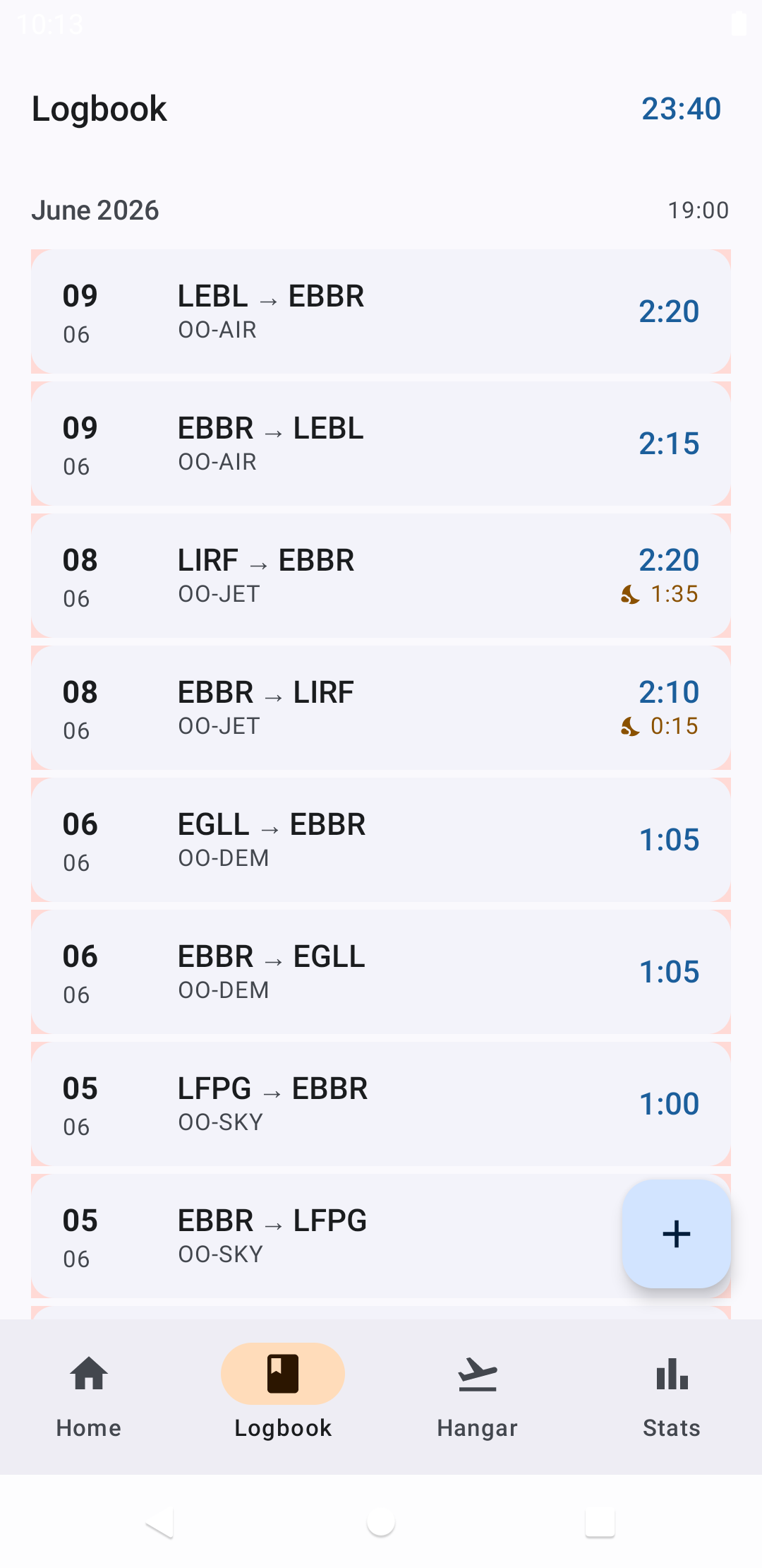 Screenshot of YAPL — Yet Another Pilot Log