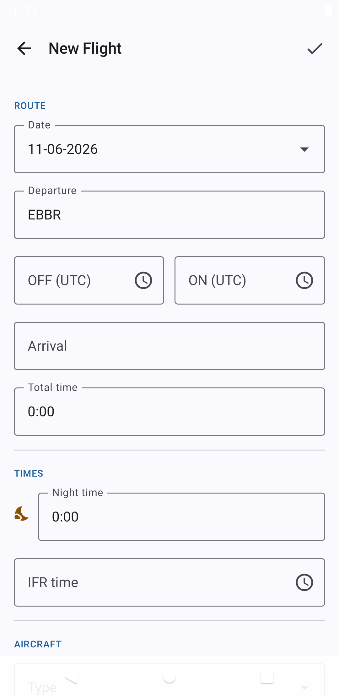 Screenshot of YAPL — Yet Another Pilot Log
