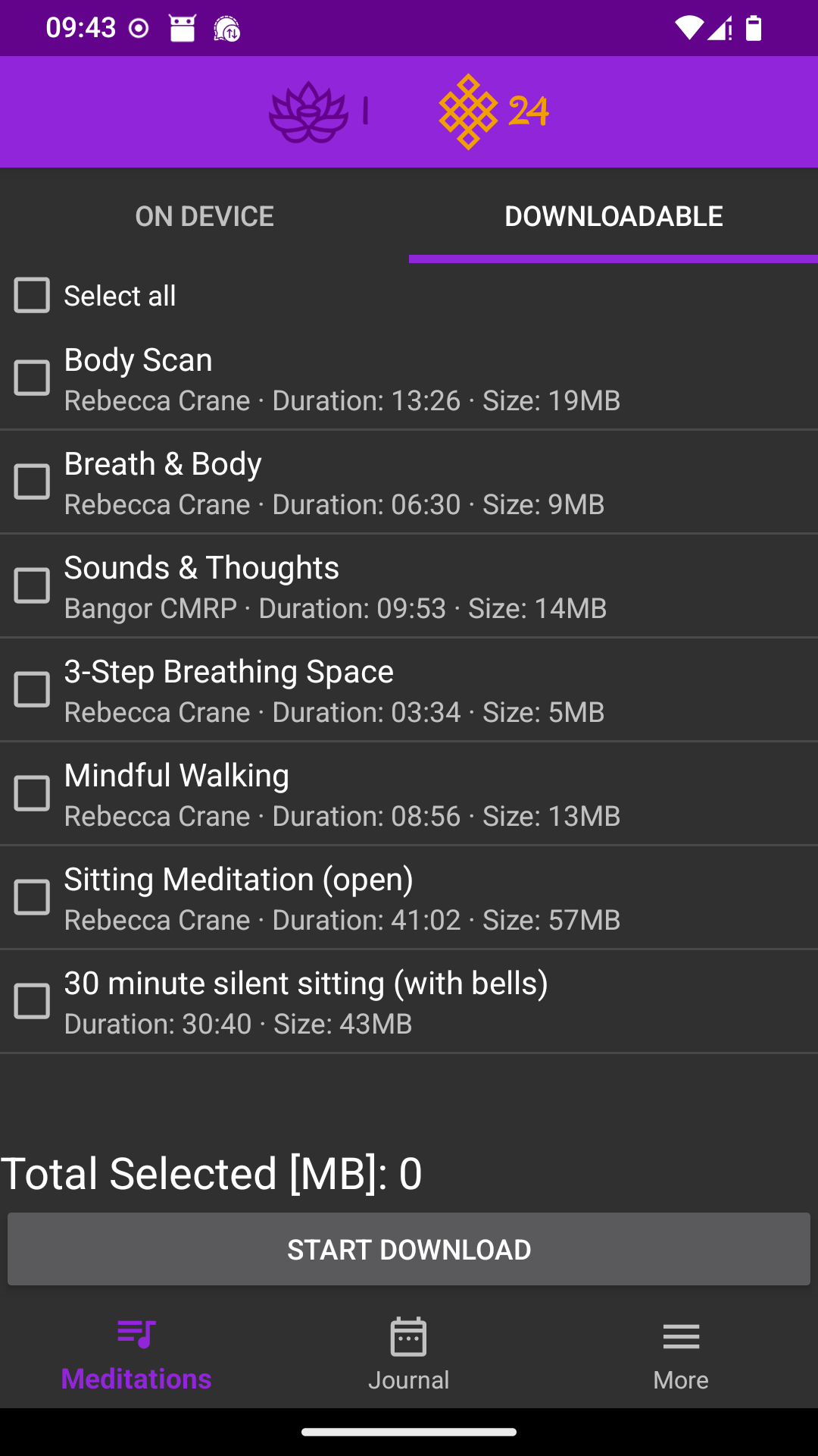 Screenshot of Mindfulness Meditation