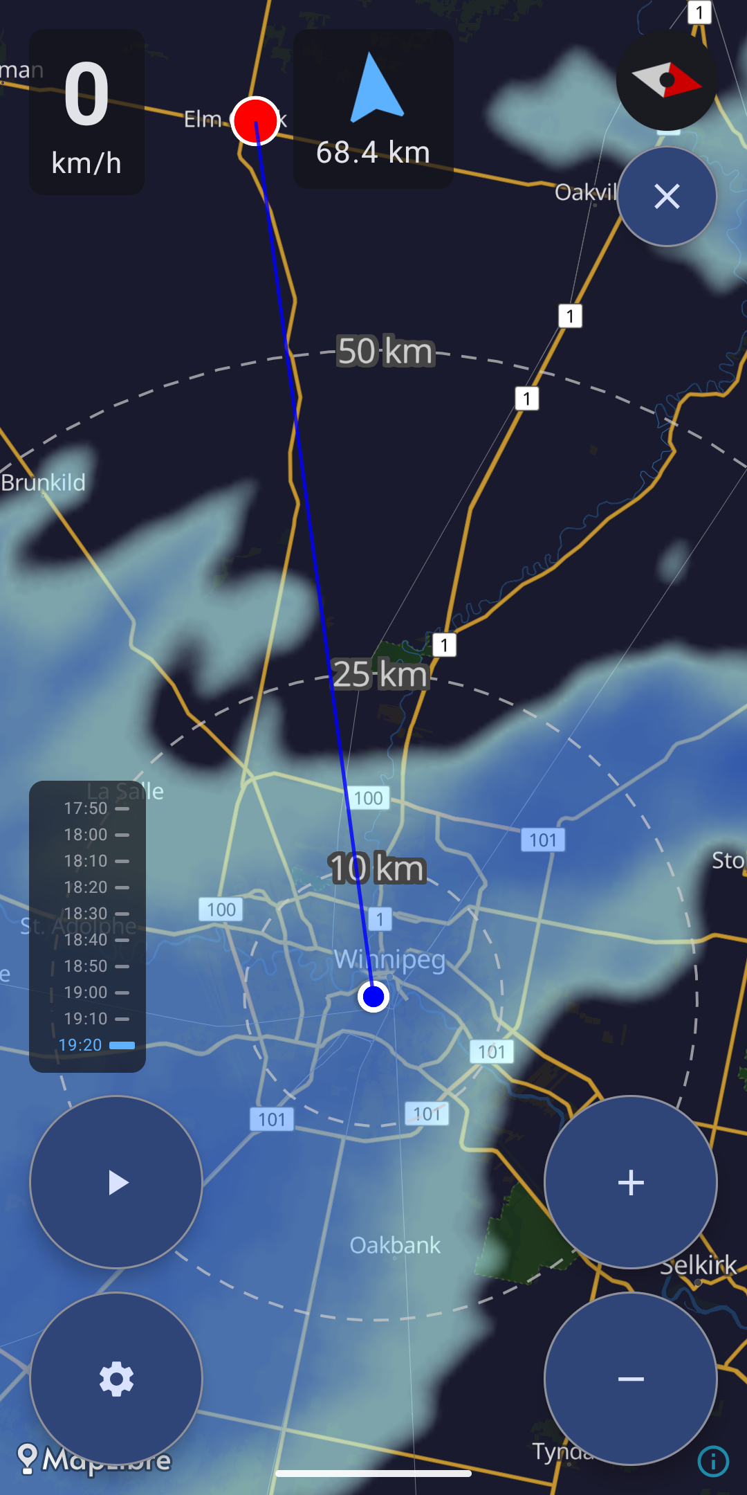 Screenshot of Road Trip Radar
