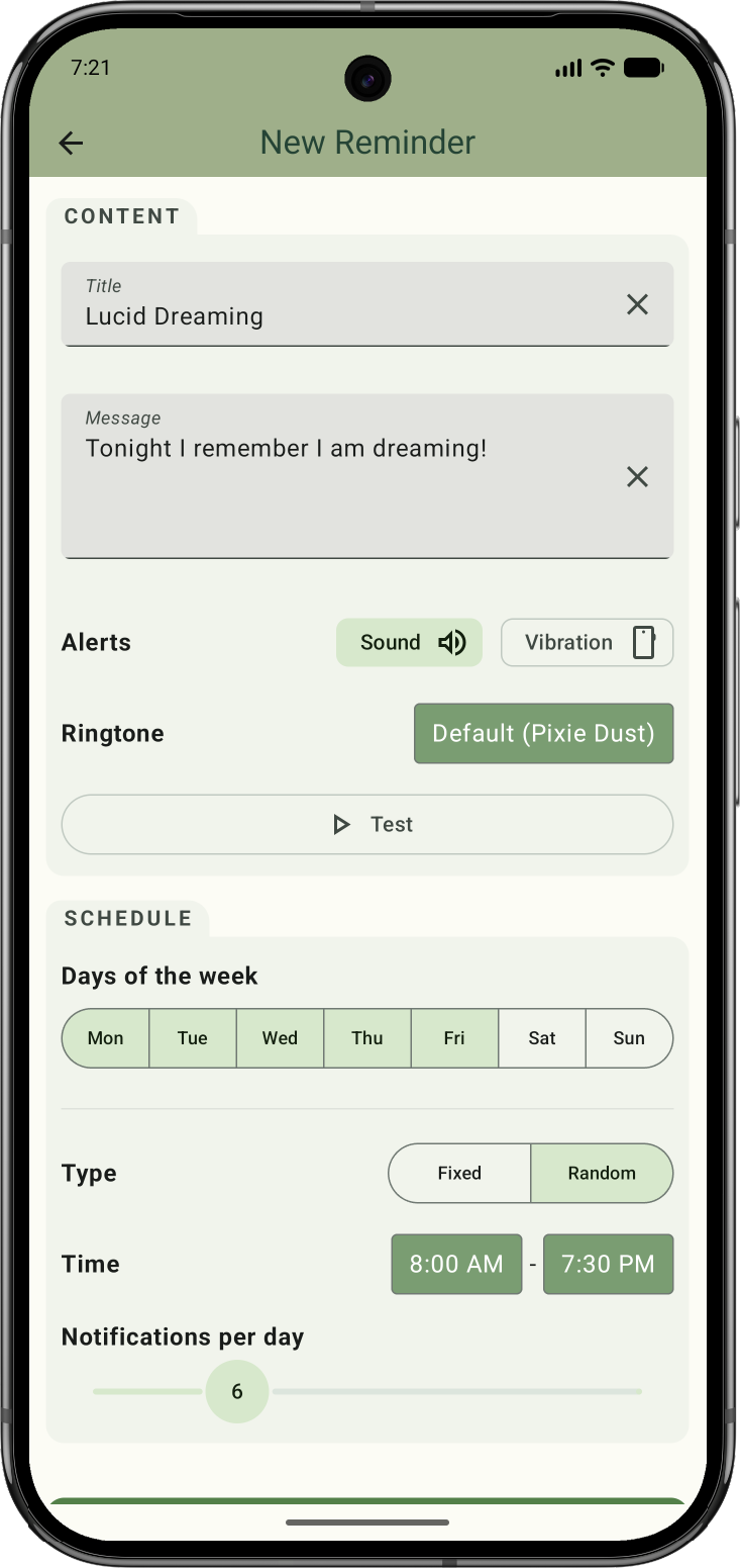 Screenshot of Stochastic Reminder