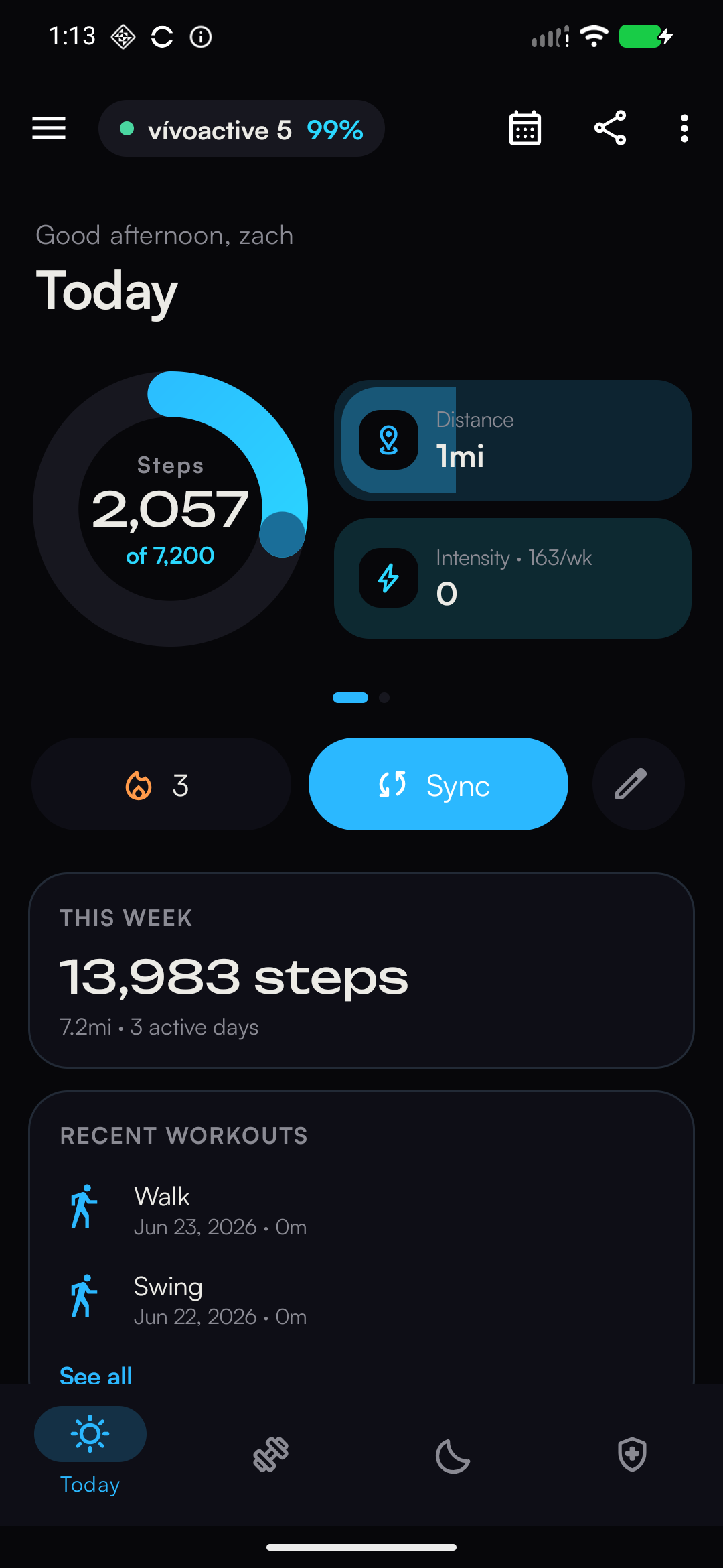 Screenshot of Gadgetbridge