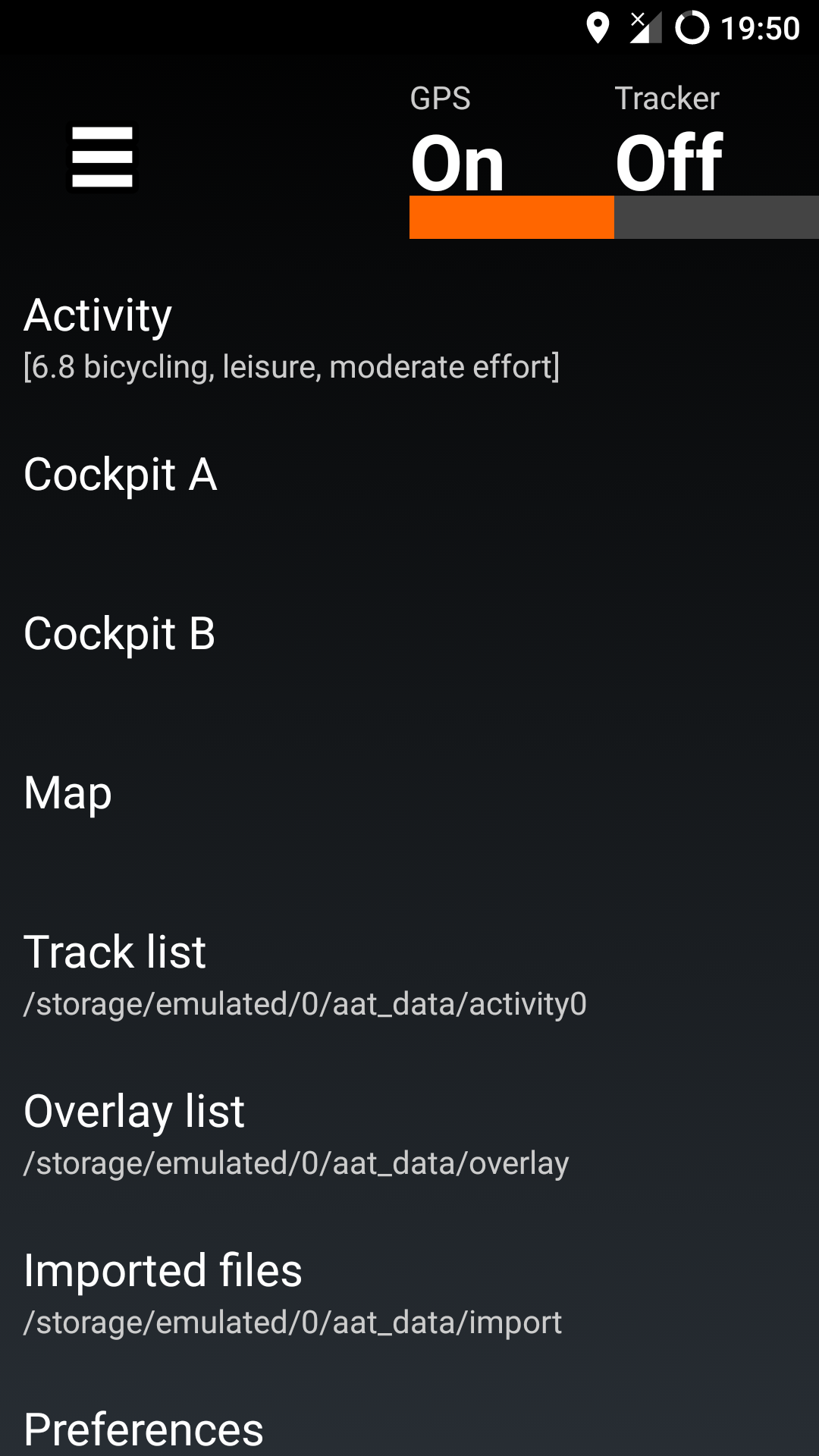 Screenshot of AAT Another Activity Tracker